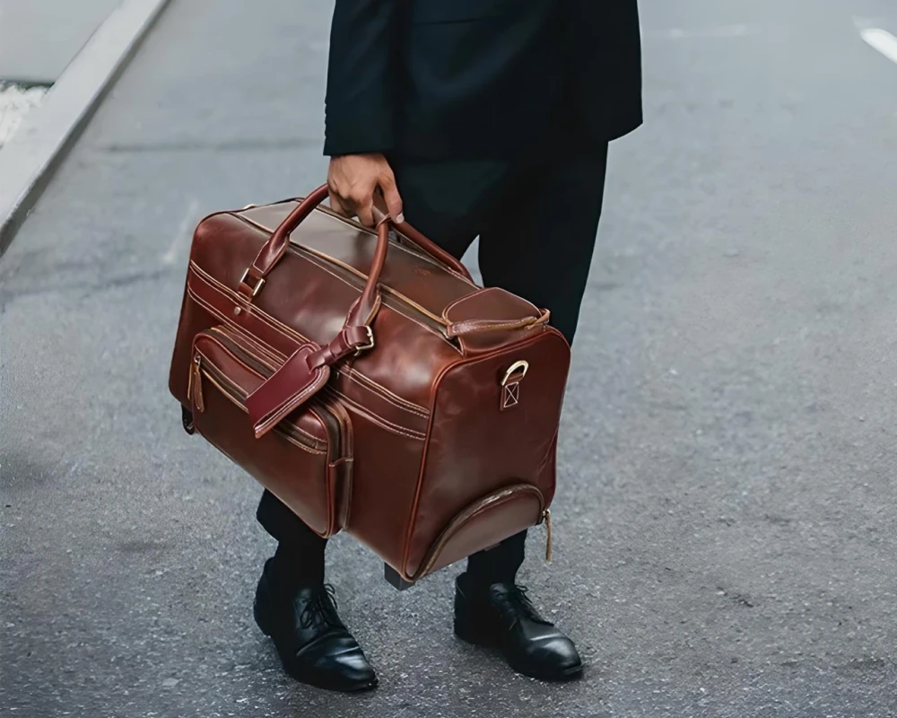 carry on luggage leather