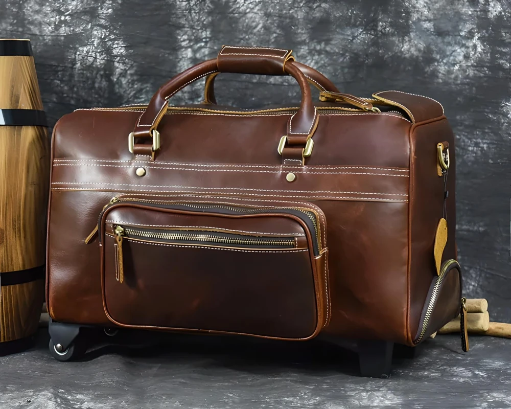 carry on luggage leather
